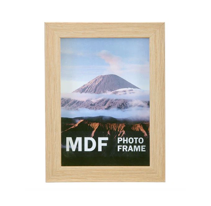 Light wood grain laminate finish on engineered wood frame flat lay